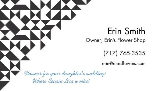 123Print Business Card – Quilted Corner 123Print Business Card – Quilted Corner