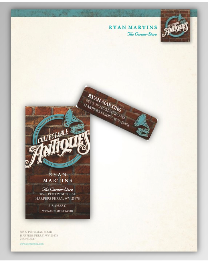 123Print Business Stationery: "Collectable Antiques" 