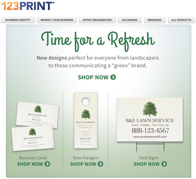 123Print Design Refresh Email