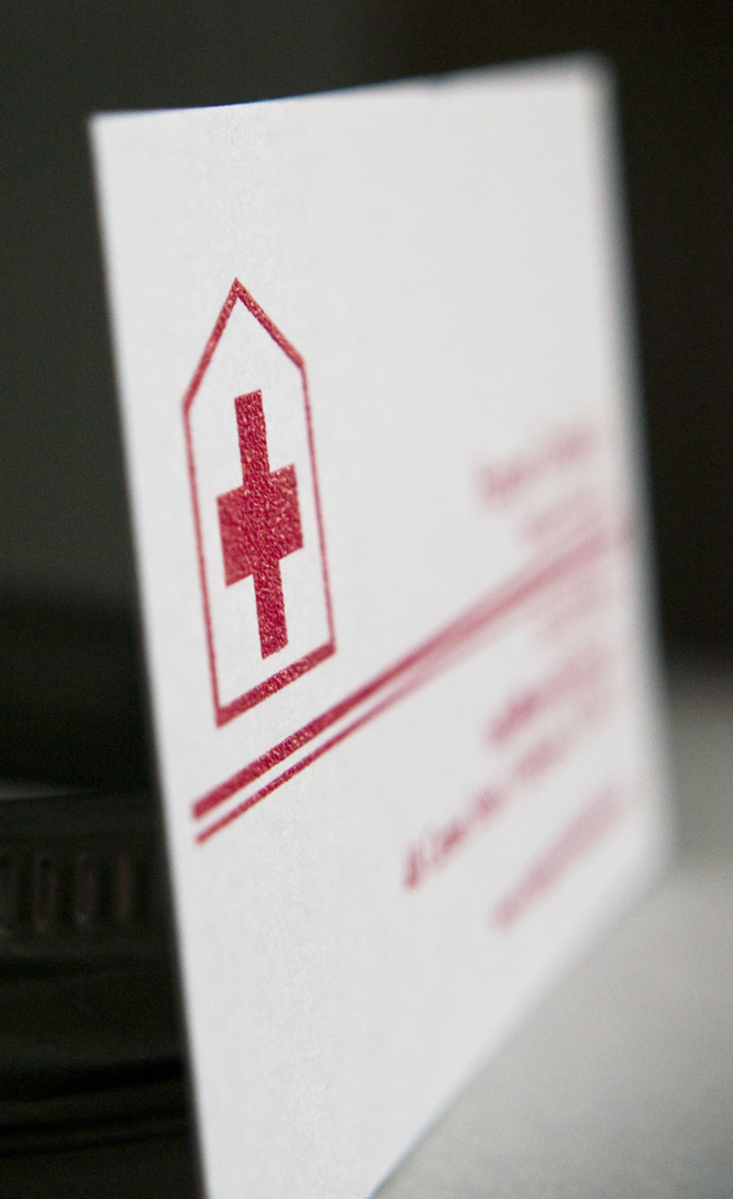 123Print Raised-Ink Business Cards: Red Cross - Red Imprint