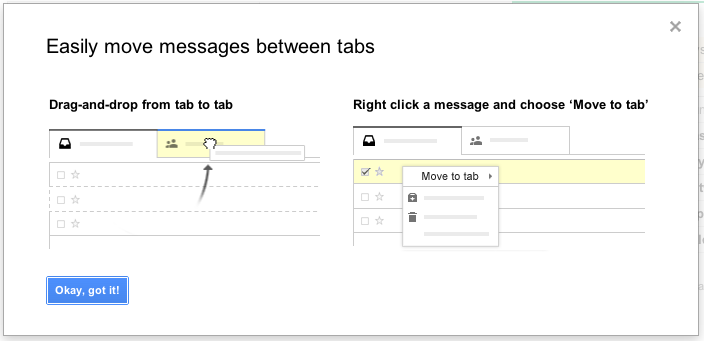 Easily move messages between Gmail tabs