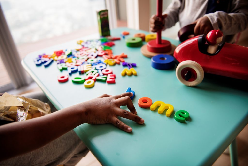 Kid with toy