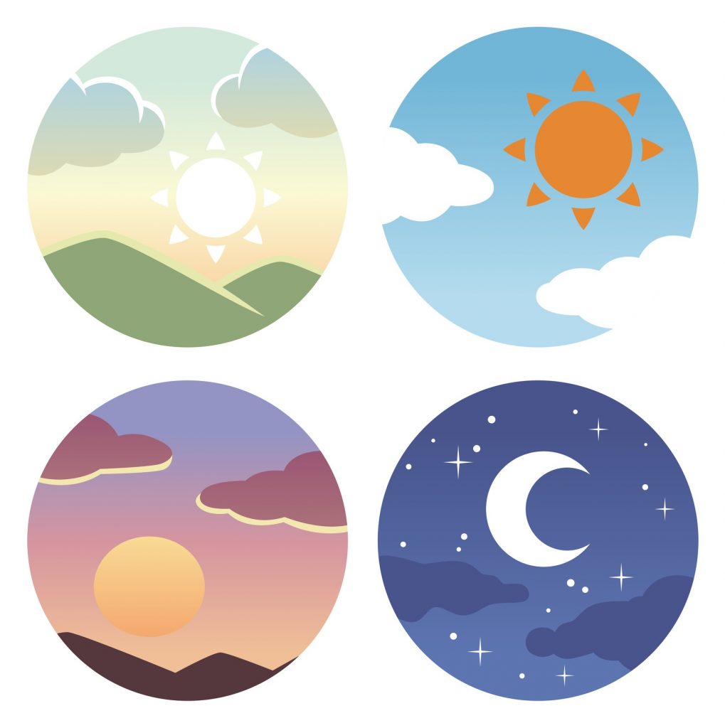 Morning, noon, evening circle icon