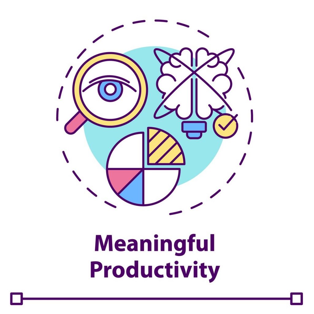 Meaningful productivity concept icon. Work efficiency. Personal management. Improve skills. Self control idea thin line illustration. Vector isolated outline RGB color drawing. Editable stroke