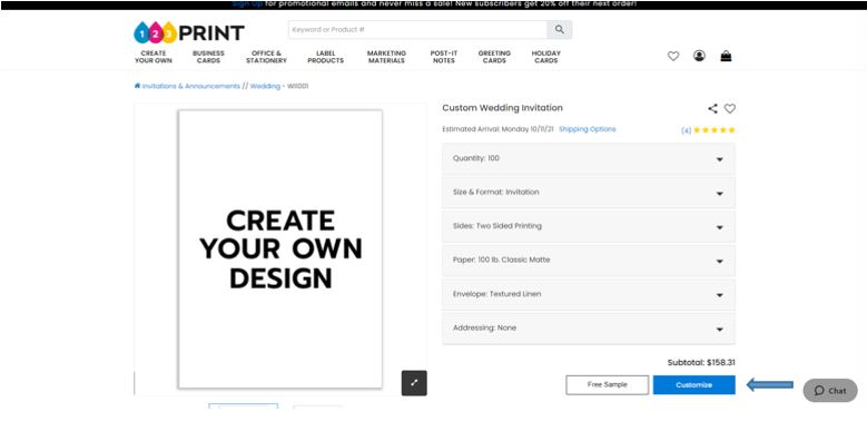 Blank design your own product on 123Print website.